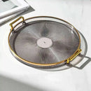 Bandeja de Armazenamento de Luxo com Alça Dourada