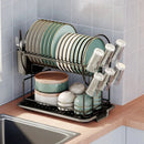 Escorredor de Pratos com Porta-Talheres e Utensílios para Cozinha