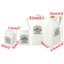 Kit com 4x Pote de tempero de cerâmica com tampa de cortiça