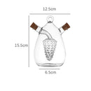 Recipiente Criativo para Óleo e Vinagreira Doméstica com vidro Duplo Engrossado
